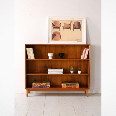 Vintage Oak Filing Cabinet with Tambour Doors – Mid-Century Scandinavian Office Storage 