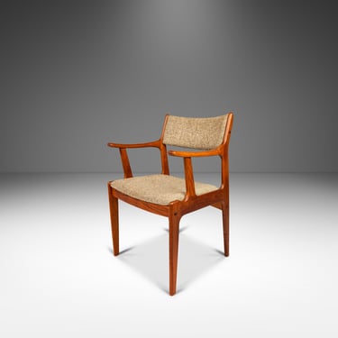 Danish Mid-Century Modern Arm Chair in Solid Teak & Original Fabric by D-Scan, c. 1970's 