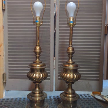 Pair of Vintage Mid century Brass Stiffel Table Lamps