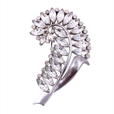 Vintage Eisenberg Large Crystal Brooch 
