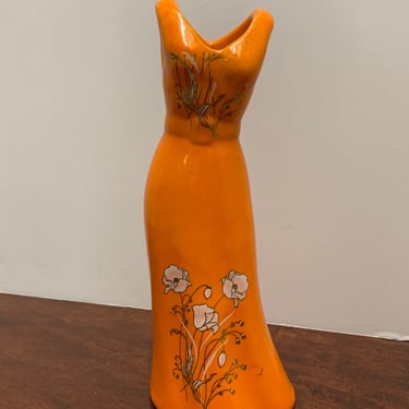 Vintage Orange Dress Vase 