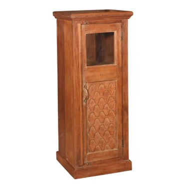 Narrow Teak Cabinet with Glass