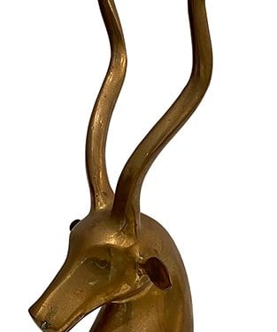 Brass gazelle sculpture
