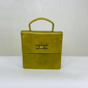 Vintage 1960's GreenTop Handle Handbag 