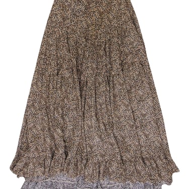 Evarae - Beige &amp; Black Speckled Print High-Low Maxi Skirt Sz XS