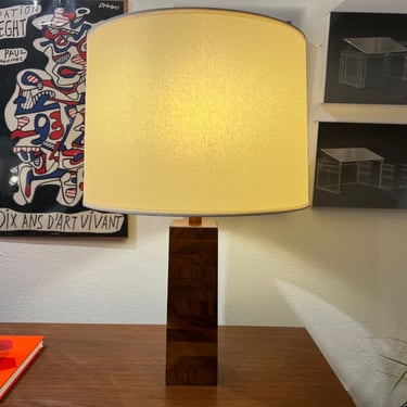 Martz Stacked walnut lamp