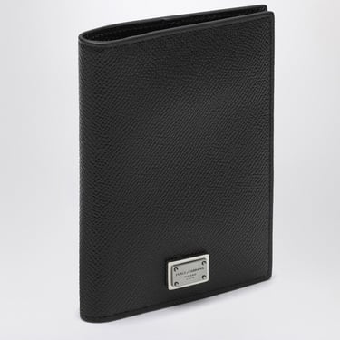 Dolce&Gabbana Black Passport Holder With Logo Plaque Men