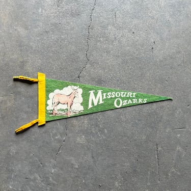 Vintage Missouri Ozarks Felt Souvenir Pennant 