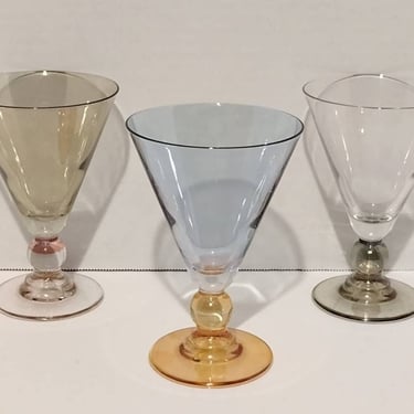 Vintage Cerve Italy Iridescent Cocktail Glass Goblets Replacement Glasses 6