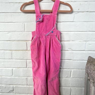 1980's Size 6 Pink Corduroy Overalls 