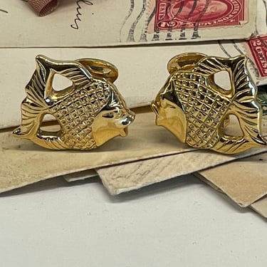 Gold Fish Clip Earrings