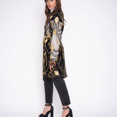 Beaded duster jacket best sale