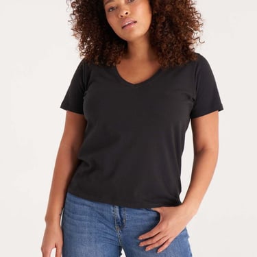 The Standard Stitch The V Neck Tee - Black