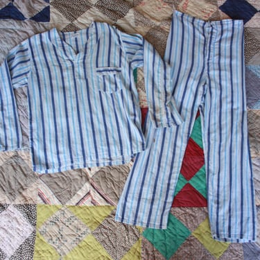 40s Jim Penney Striped Cotton Pajamas Size XS / Kids 