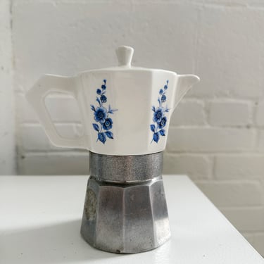 ITALIAN PORCELAIN COFFEE MAKER/ MOKA POT, 60's