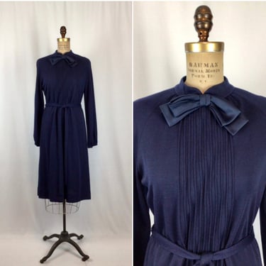 Vintage 60s dress | Vintage navy blue knit dress | 1960s Tony Ruocco for Alper Schwartz dress 