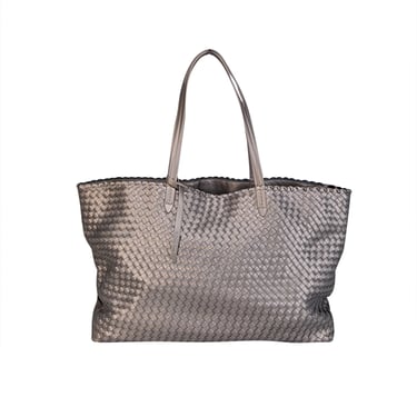 Naghedi - Metallic Taupe Woven Large Tote Bag