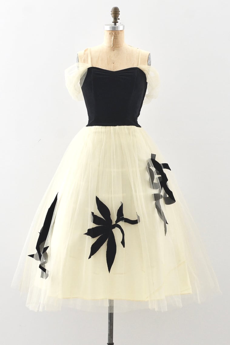 Vintage Pleated Tulle Dress main image 1