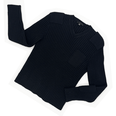 Helmut Lang ribbed knit patch sweater