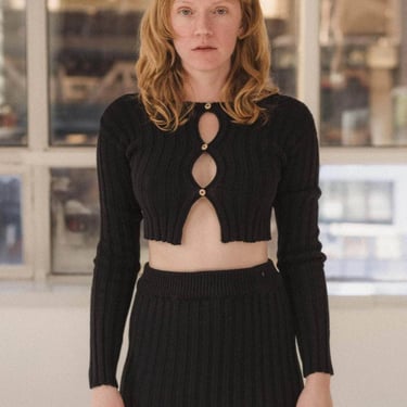 Macau Cardigan in Black - Baserange