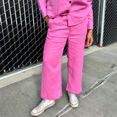 Catalina Linen Pant Bubblegum Pink