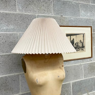Lamp Shade Retro 1980s Contemporary + Coolie + Pleated Shaped + Beige + Tan + Crimped + Mood Lighting + Home Decor 