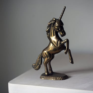 Vintage Boho 1970s Brass Unicorn 