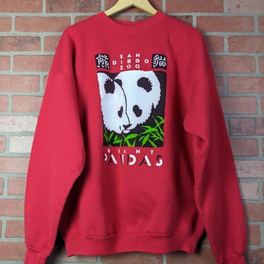 Vintage 90s San Diego Zoo ORIGINAL Panda Crewneck Sweatshirt - 2 Extra Large 