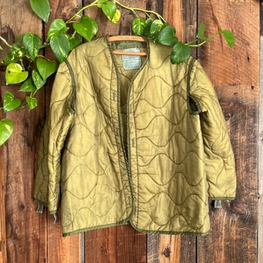 Vintage 80s Military M43 Liner Jacket Quilted Grunge Size L 