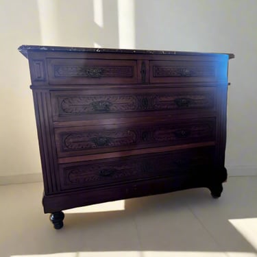 Antique 5 Drawer Chest with Marble Top BG273-30