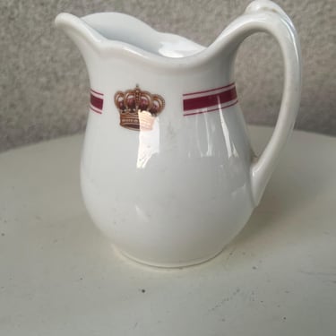 Vtg Large Creamer pitcher Crown Theme Hotel Del Coronado by Syracuse China 