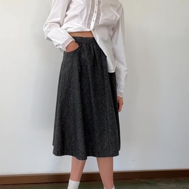 Wool Tweed A-line Cafe Skirt (S)