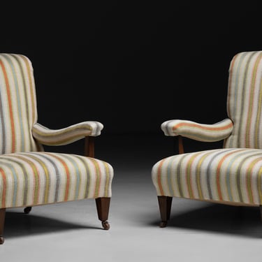 Armchairs in Pierre Frey Cotton Blend