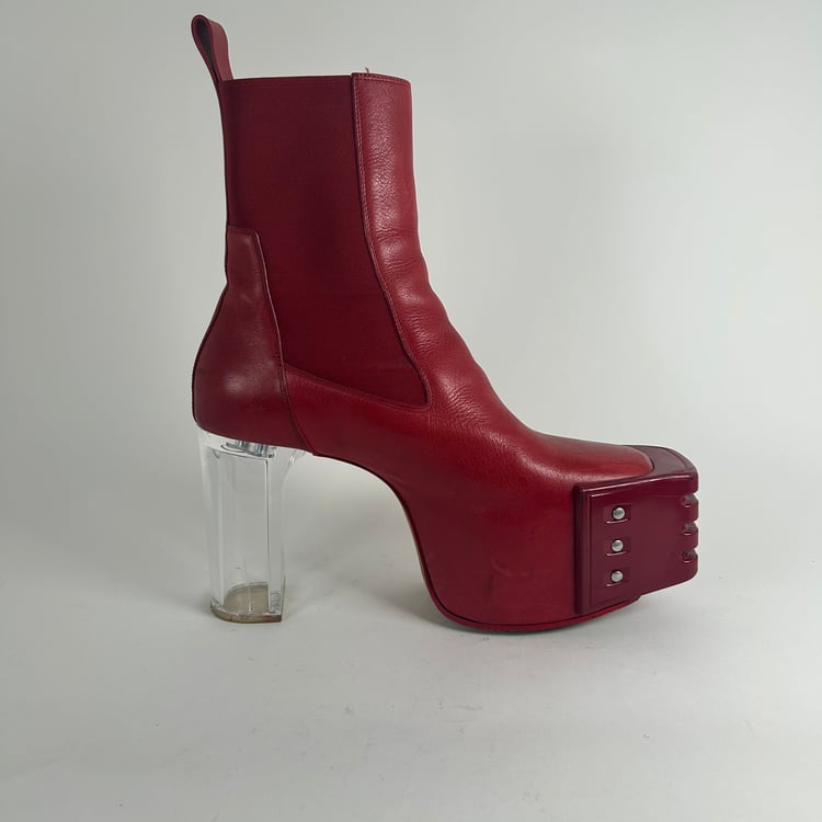 Rick Owens Kiss Heels Red Leather Size 44 | Street Commerce - Dupont Circle  - Washington, DC | ATTIC