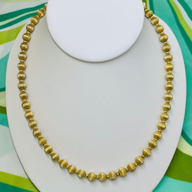 1960’s Brushed Gold Ball Necklace