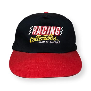 Vintage 90s Racing Collectibles Club of America Embroidered Race Car SnapBack Hat Cap 