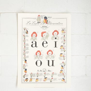"la leçon de prononciation" vintage french school poster