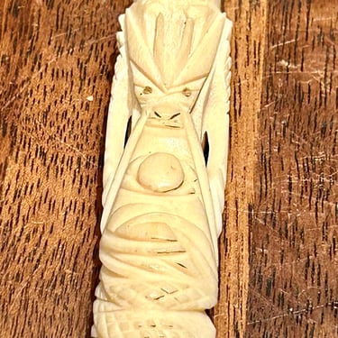 Hand Carved  Cigarettes Holder Vintage Retro Tobacconia Warrior Face 