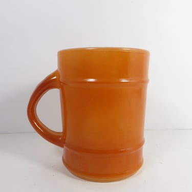 Vintage Fire King Anchor Hocking Mug Barrel Shape Orange Coffee Cup 