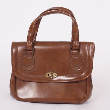 VINTAGE BROWN BRIEFCASE, 70s Briefcase, Vintage Brown Bag, Brown Reporter Bag, Brown Handbag, 70s Handbag 