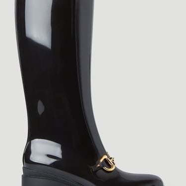 Gucci Women Knee High Horsebit Rain Boots