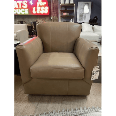 Final Sale - Artemis Leather Swivel Accent Chair