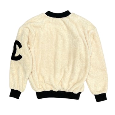 Chanel White Terrycloth Logo Sweatshirt