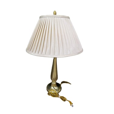 Stiffel Table Lamp - Polished Brass Accent Or Desk Lamp With Original Shade 28