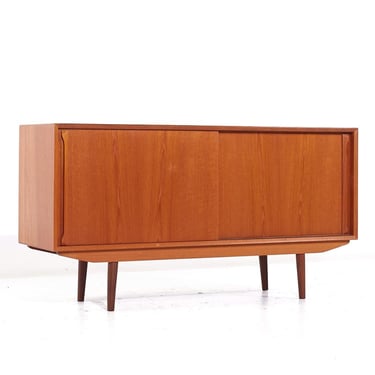 Arne Vodder Style Mid Century Danish Teak Sliding Door Credenza - mcm 