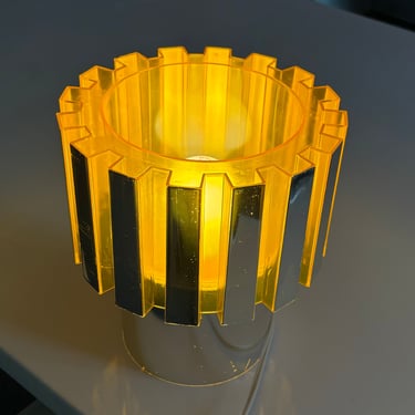 101454066 - Yellow  Chrome Gear Lamp - CN Burman - GLOW - LIGHTING