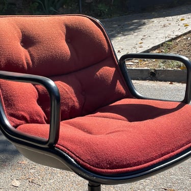 Mid Century Vintage Knoll Pollock Chair - Original Red Orange 