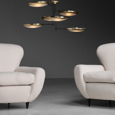 Stilnovo Chandelier / Guglielmo Ulrich Armchairs