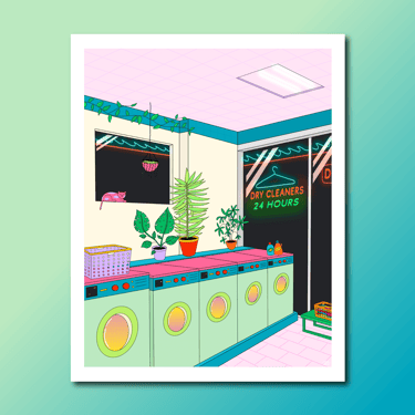 3AM at the Laundromat | Art Print