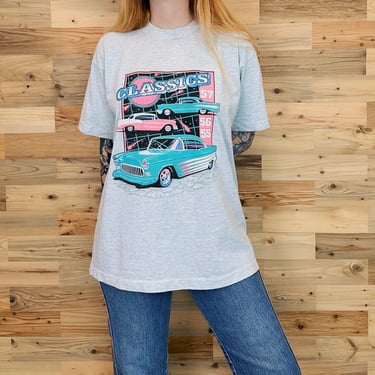 90's Vintage Classic Cars 50's Antique Models Old School Tee Shirt T-Shirt 